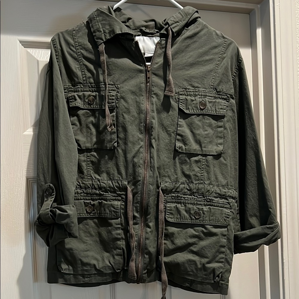Bar III Dark Green Utility Jacket